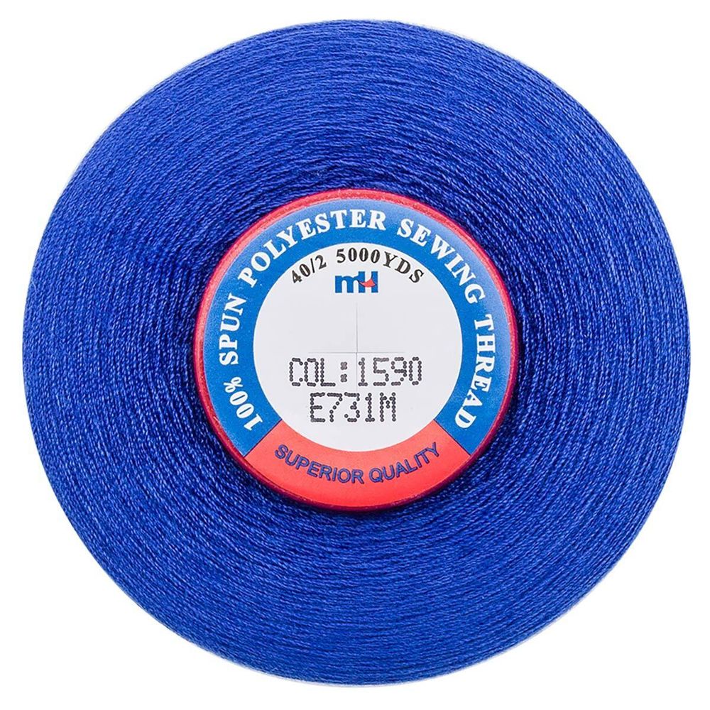 Нитки швейные Euron mH 40/2, 5000 ярд, 1590 сапфировый синий, 1 катушка