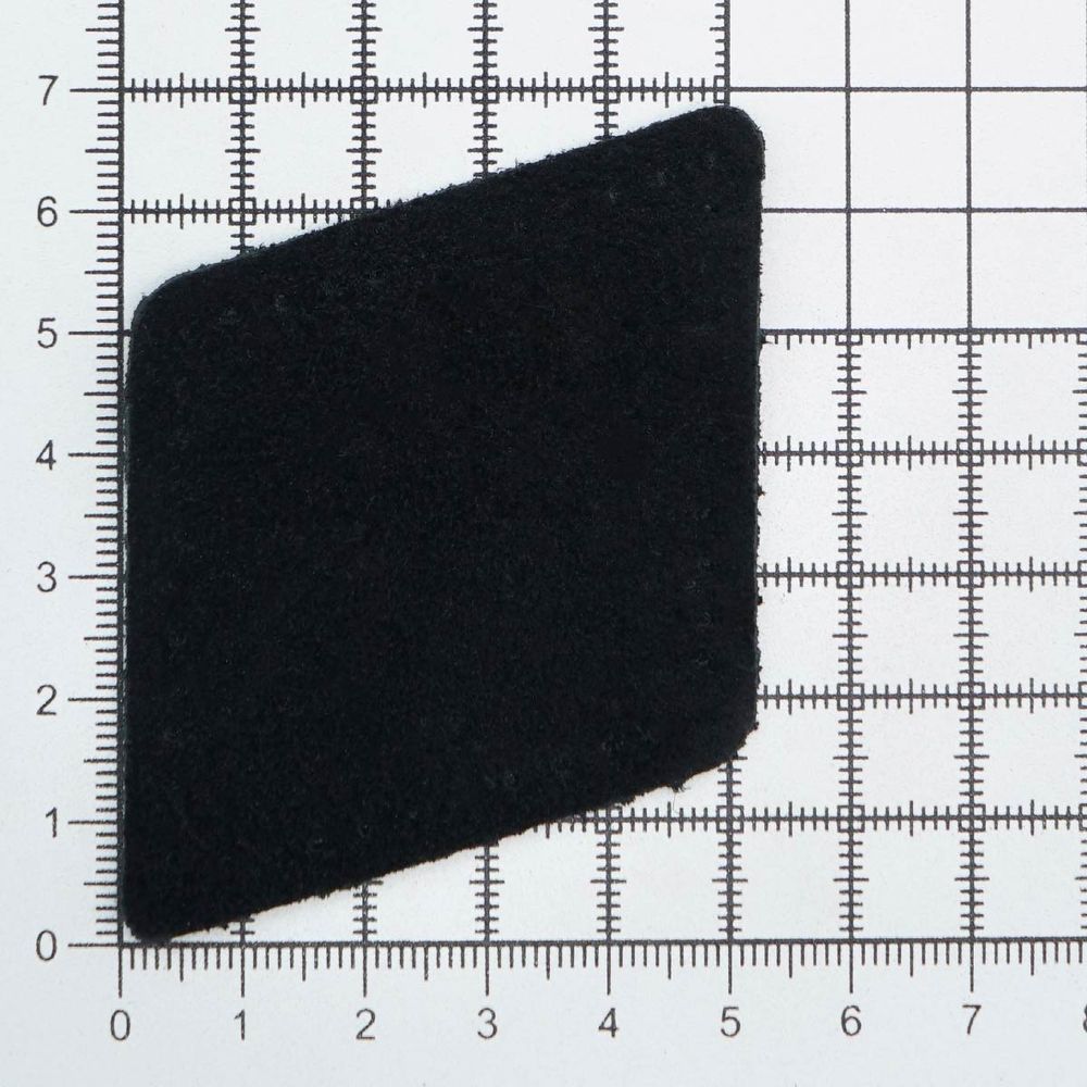 Заплатки пришивные из замши, ромб 6х8,4см с перфорацией, 2 шт, 100% кожа, 20 черный, 59115