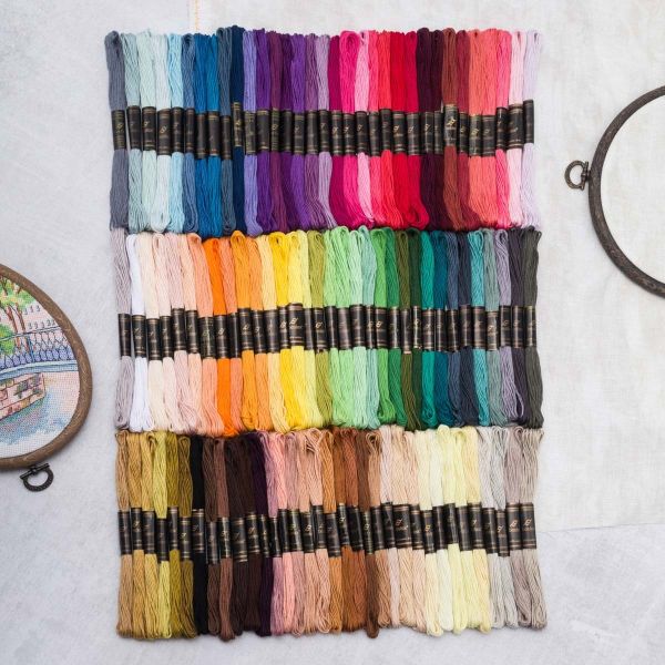 Набор хлопкового мулине №1, 100 цветов (100 шт по 8 метров), Bestex