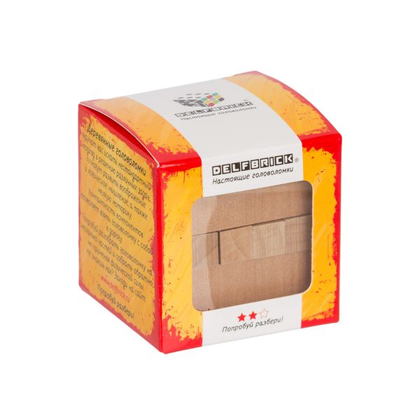 Головоломка деревянная, 1 шт, Куб 12 элементов, Delfbrick DLS-01