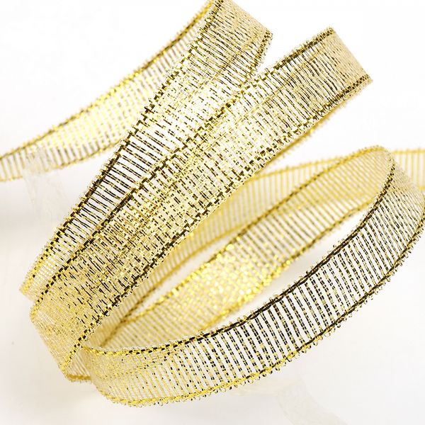 Лента металлизированная 12.0 мм / 22.85±1 метра, цв. золото Magic4Hobby