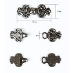 Крючки пришивные декоративные 50х19 мм, металл, чер.никель, 10 шт, BIG