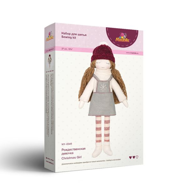 Набор для шитья игрушки Рождественская девочка 27 см, Miadolla NY-0345