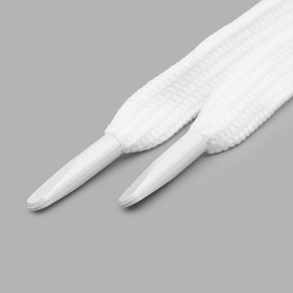 Шнурки плоские с металлическим наконечником 10.0 мм / 150 см, 1 пара (2 шт), белый, 6220-0134