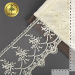 Кружево на сетке 125 мм / 13.71 метра (жесткая сетка), Exclusive TBY 2L476A, цв.W1515 молочный, Kruzhevo