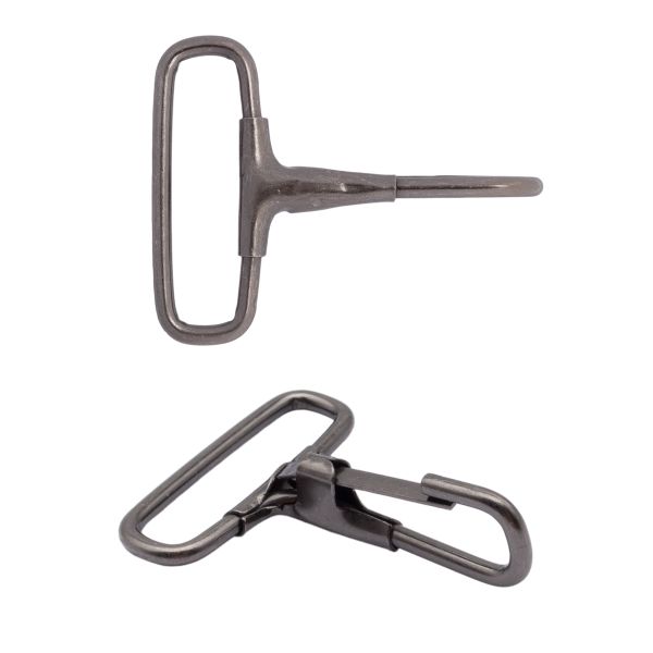 Карабин металл 32.0 мм (47х38 мм), бл.никель, 50 шт