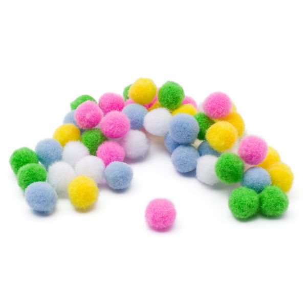 Помпоны Пастель ⌀15мм, 5 цветов, 50 шт, Astra&Craft