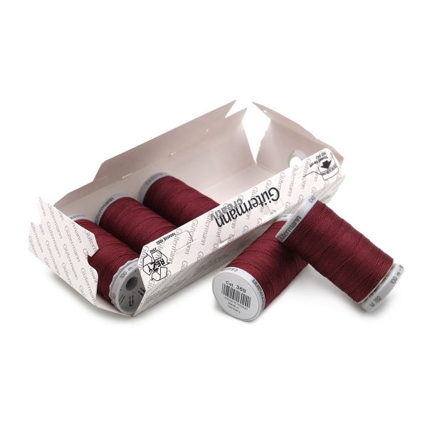 Нитки суперкрепкие Gutermann Extra Strong M782, 100м, 369 винный, 5 катушек