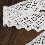 Кружево вязаное (тесьма) 50 мм / 10 метров, TBY.1003 цв.01 белый, Kruzhevo