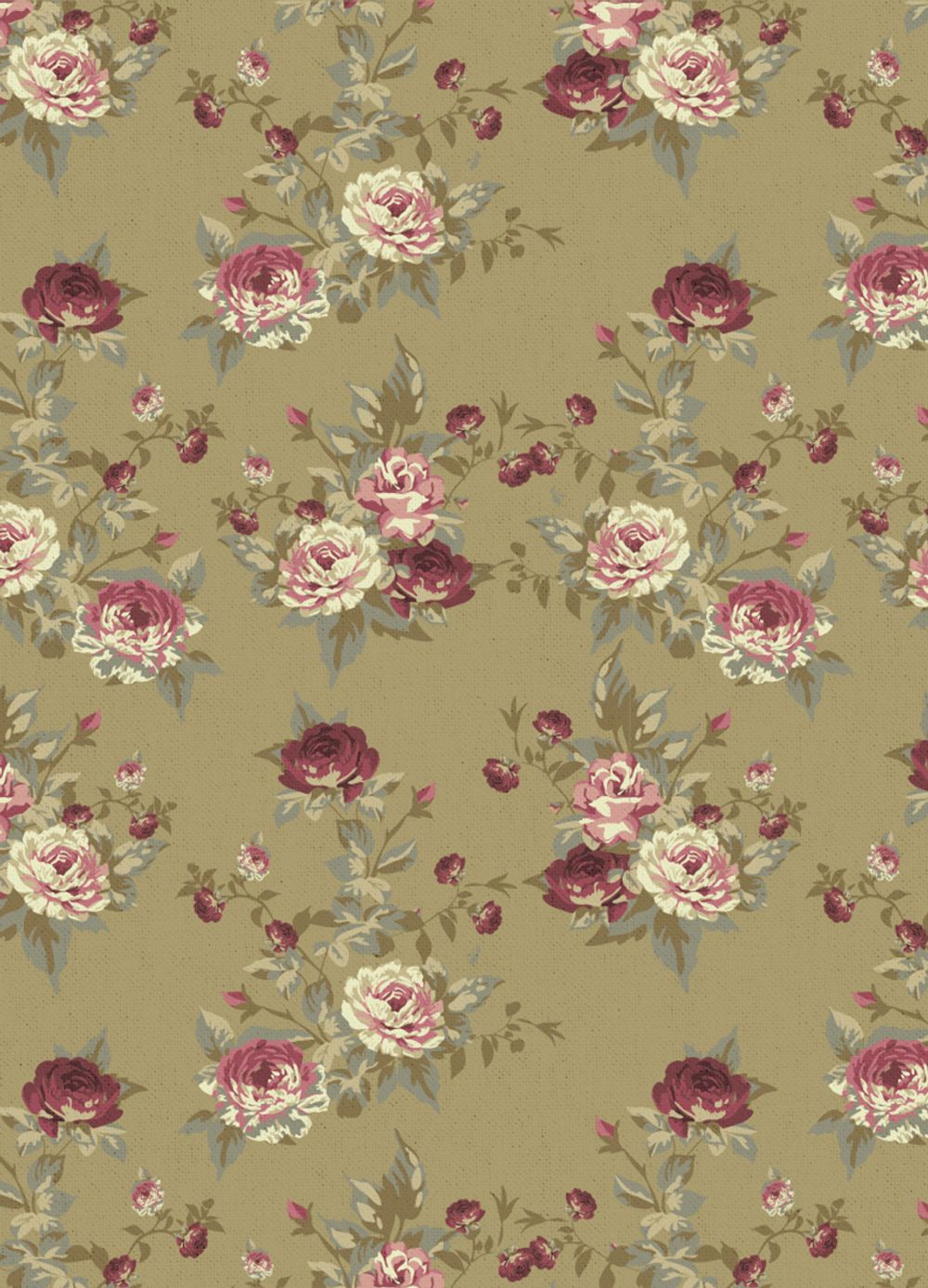 Ткань для пэчворка Peppy Викторианские розы, отрез 50х55 см, 146 г/м², ВР-31 зеленый, Peppy