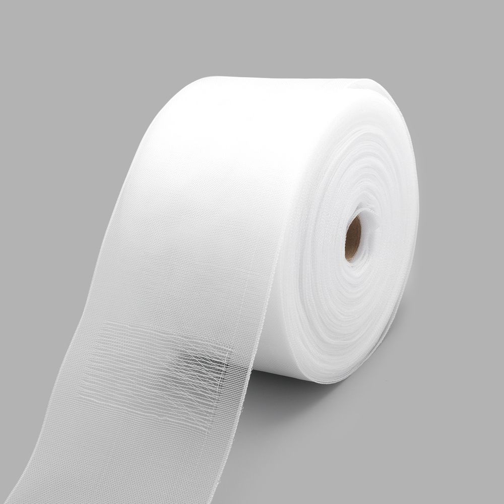 Лента (тесьма) шторная для карниза-трубы 100 мм / 50 метров, Имитация люверсов, прозрачный, 1000