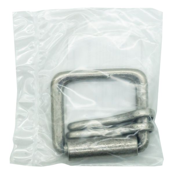 Пряжка ременная металл 40 мм, 2 язычка, т. серебро, 1 шт, BIG