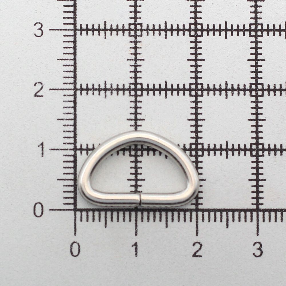 Полукольцо сварное металл внутр. 15 мм (внешн. 20х12 мм, ⌀2.5 мм), 50 шт, никель ГР, 6056