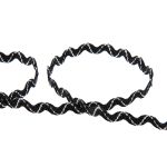 Тесьма отделочная зигзаг 9 мм, / 20 метров, черный/под серебро, Blitz