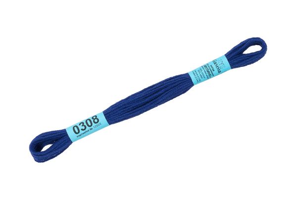 Мулине Gamma 100% хлопок, цв.0308 ультрамарин, 24 мотка по 8 метров