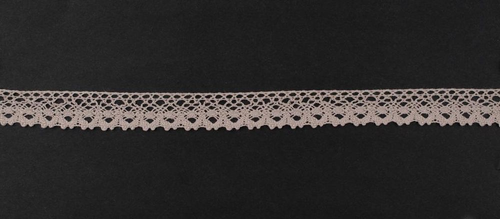 Кружево вязаное (тесьма) 18 мм цв.мокко, Alfa, 25 метров, AF-373-818