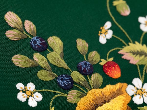 Набор для вышивания нитками Panna, Живая картина Грибы. Лисички, 20.5х20.5 см