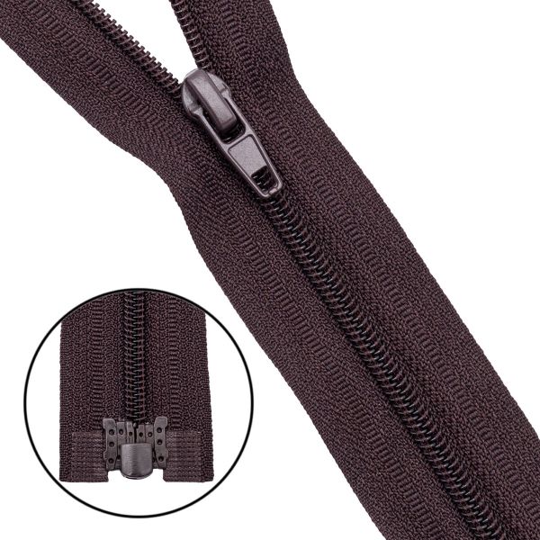 Молния спираль (витая) Т3 (3 мм) 1 зам., разъем., 40 см, 917 т.коричневый, 10 шт