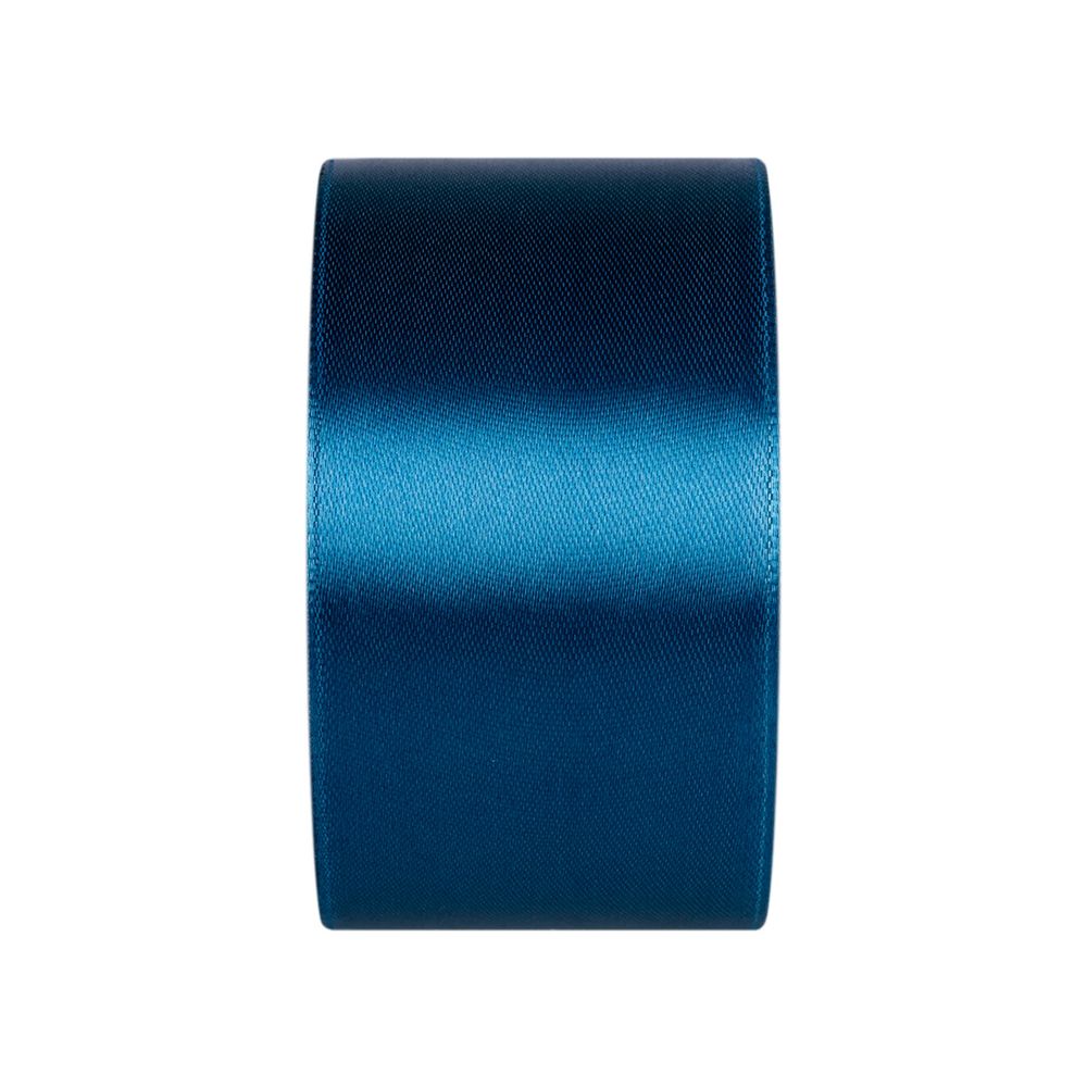 Лента атласная 1-сторонняя 50.0 мм / 33±2 метра, №145 сине-серый, в термоплёнке, Gamma