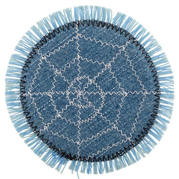 Термоаппликация круг джинс, 6 шт, Кр4/02 черн. с паутинкой 9х9 см, Blitz