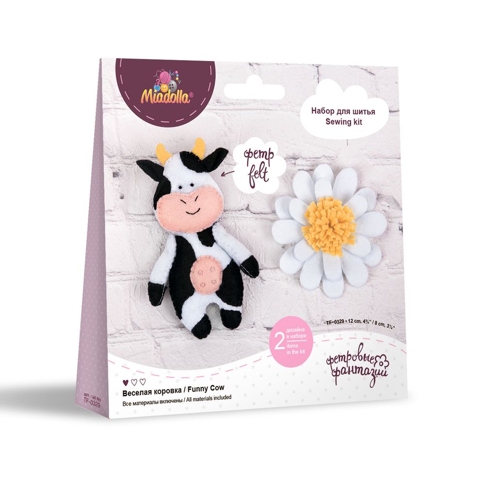Набор для шитья игрушки Веселая коровка 12 см, Miadolla TF-0329