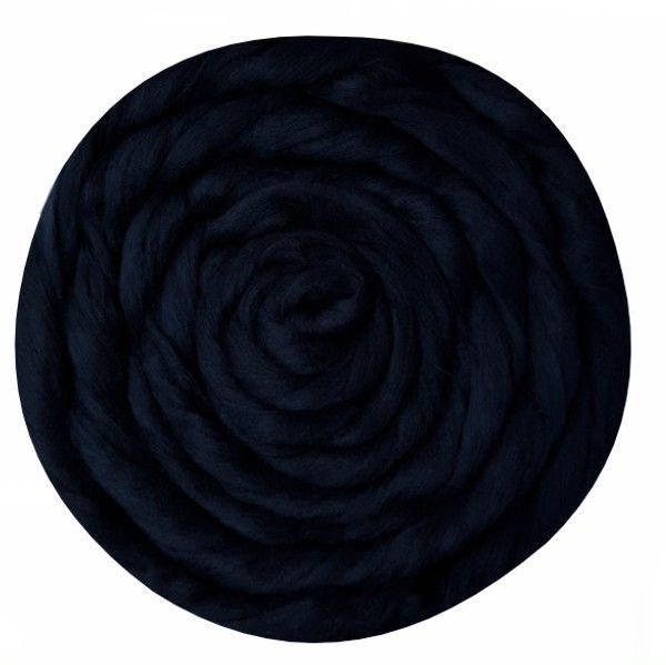 Шерсть для валяния Троицкая Гребенная лента (100% полутонкая шерсть) 100г цв.0004 т.синий