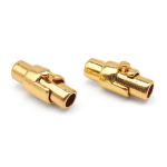 Замок магнитно-поворотный для круглого шнура 3х15мм, 2 шт в упак, Астра, светлое золото, 4AR358