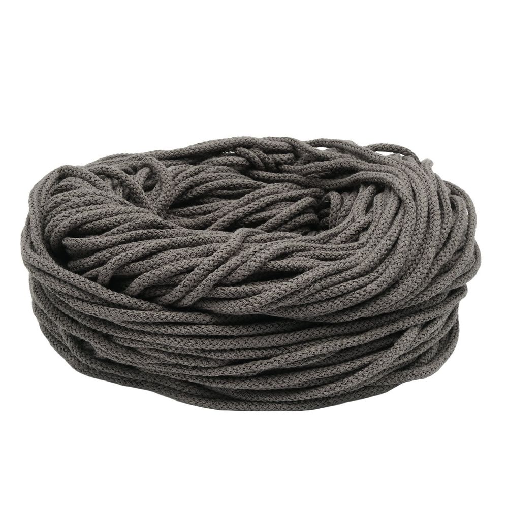 Шнур круглый х/б ⌀5.0 мм / 100 метров, цв.т.серый