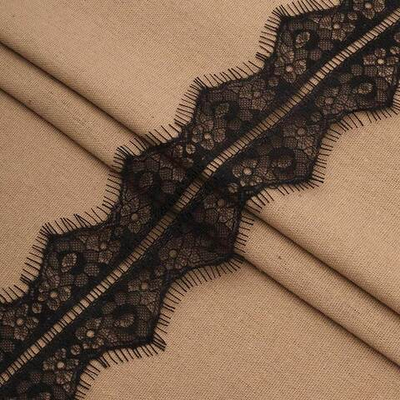 Кружево шантильи (реснички) на сетке 82 мм / 30 метров, черный, 3AR1278