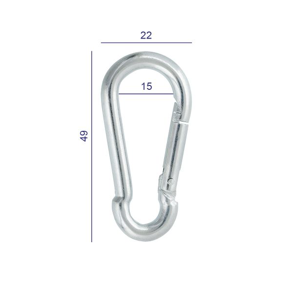 Карабин металл 15.0 мм (49х22 мм), 10 шт, 04 никель, Gamma GH 119/20/10