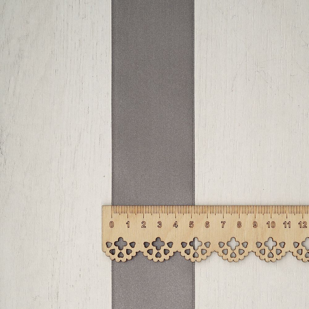 Лента атласная 1-сторонняя 50.0 мм / 22.86±1 метров, 153 т.серый, Globus