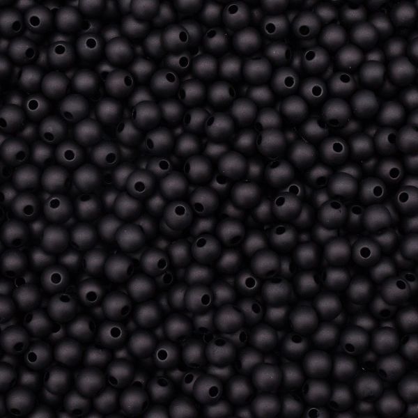 Бусины пластик ⌀6 мм, 500 г, полупрозначные матовые, 034 черный, 7728462