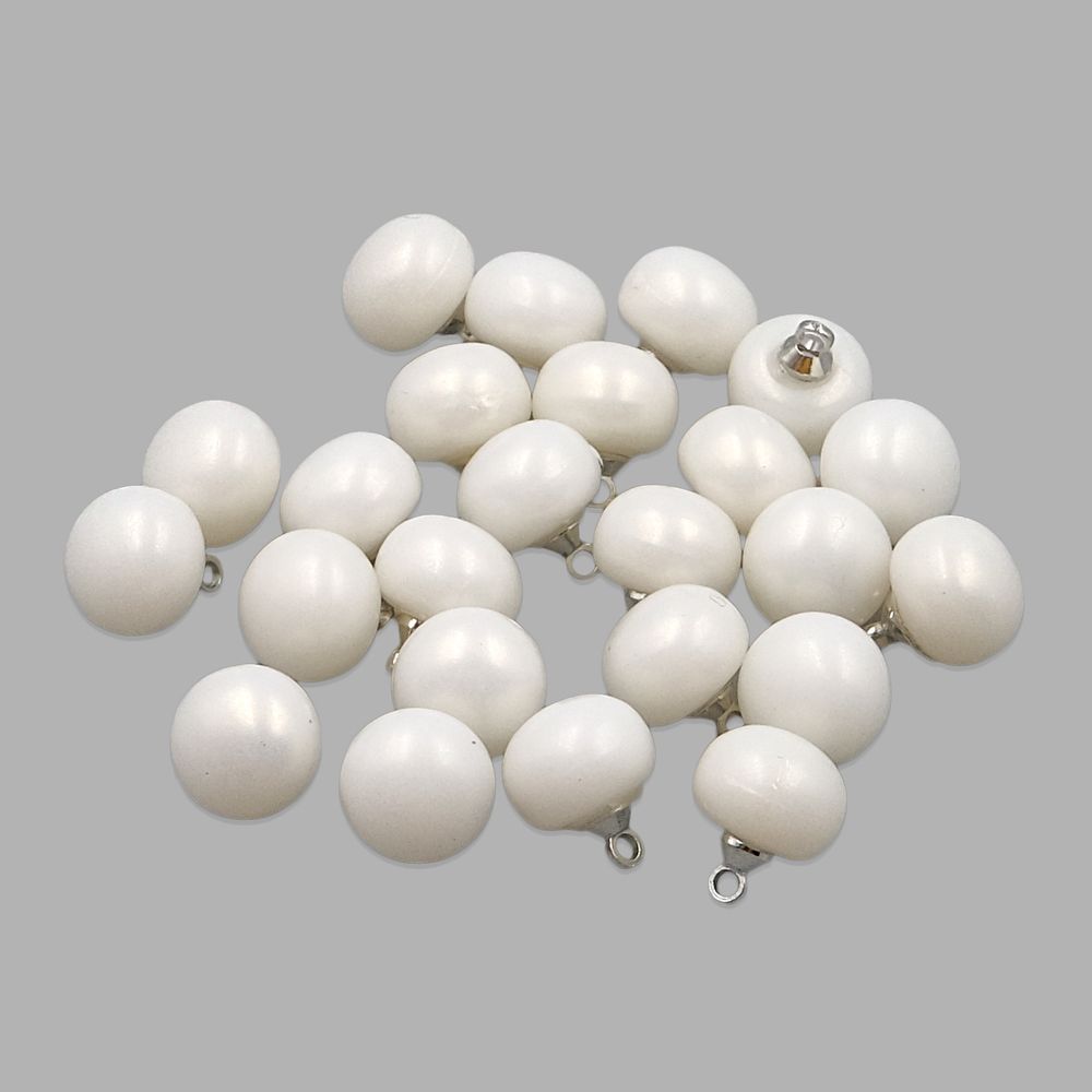 Пуговицы на ножке 10 мм (White (белый)), 24 шт