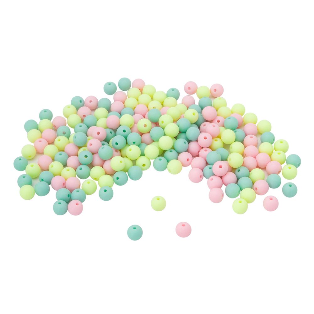 Бусины пластик ⌀8 мм, 50 г, микс цвета, матовые, круглые, Astra&Craft (яркий), 1AL139-2