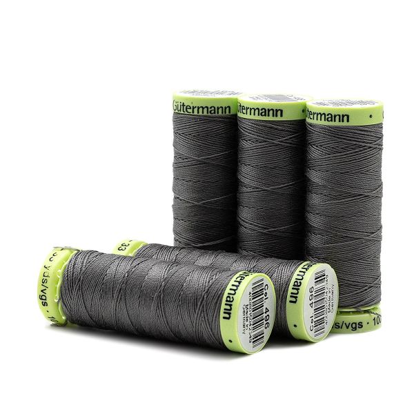 Нитки отделочные Gutermann Top Stitch, 30м, 496 серо-стальной, 5 катушек