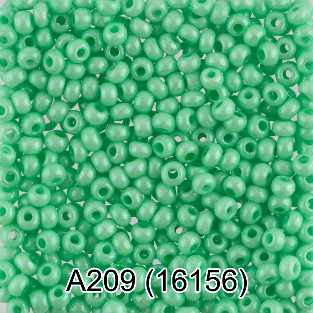 Бисер Preciosa круглый 10/0, 2.3 мм, 10х5 г, 1-й сорт, A209 зеленый, 16156, круглый 1