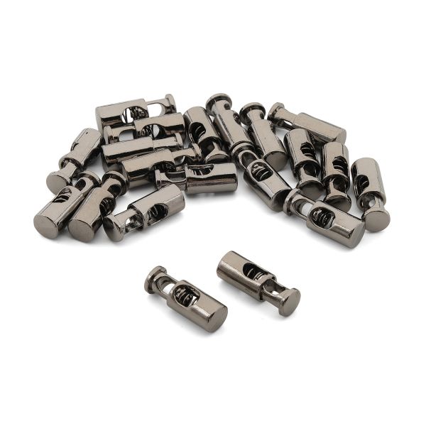 Фиксатор (зажим) для шнура металл 20х8 мм, ⌀3.5 мм, металл (чер.никель), 20 шт