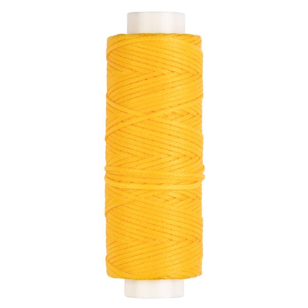 Нитки для кожи вощёные, плоские 0.8 мм, 25 м, 1 катушка, 009 жёлтый, LC-001 Промысел