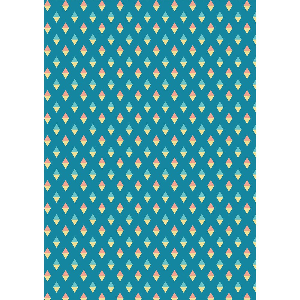 Ткань для пэчворка Peppy Грамотейка, рулон 112 см / 5 метров, ГР-11 ромбы синий, Peppy