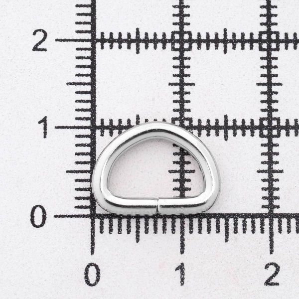 Полукольцо сварное металл внутр. 10 мм (внешн. 14х11.5 мм, ⌀2 мм), 100 шт, никель