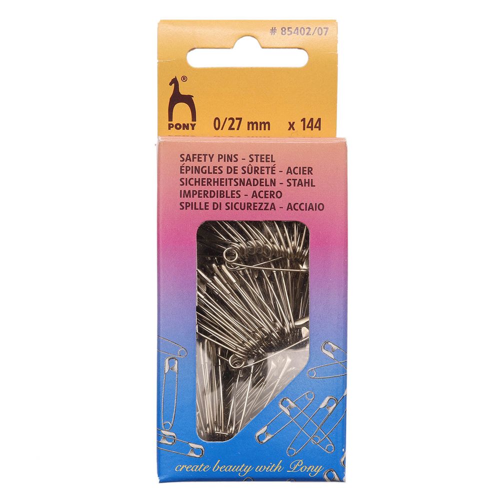 Булавки английские 27мм, сталь, 144 шт, Pony