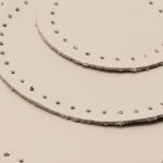 Набор заплаток пришивных из кожи, круг ⌀4см, 6см и 8см, с перфорацией, 3 шт, 100% кожа (06 бежевый), 9401