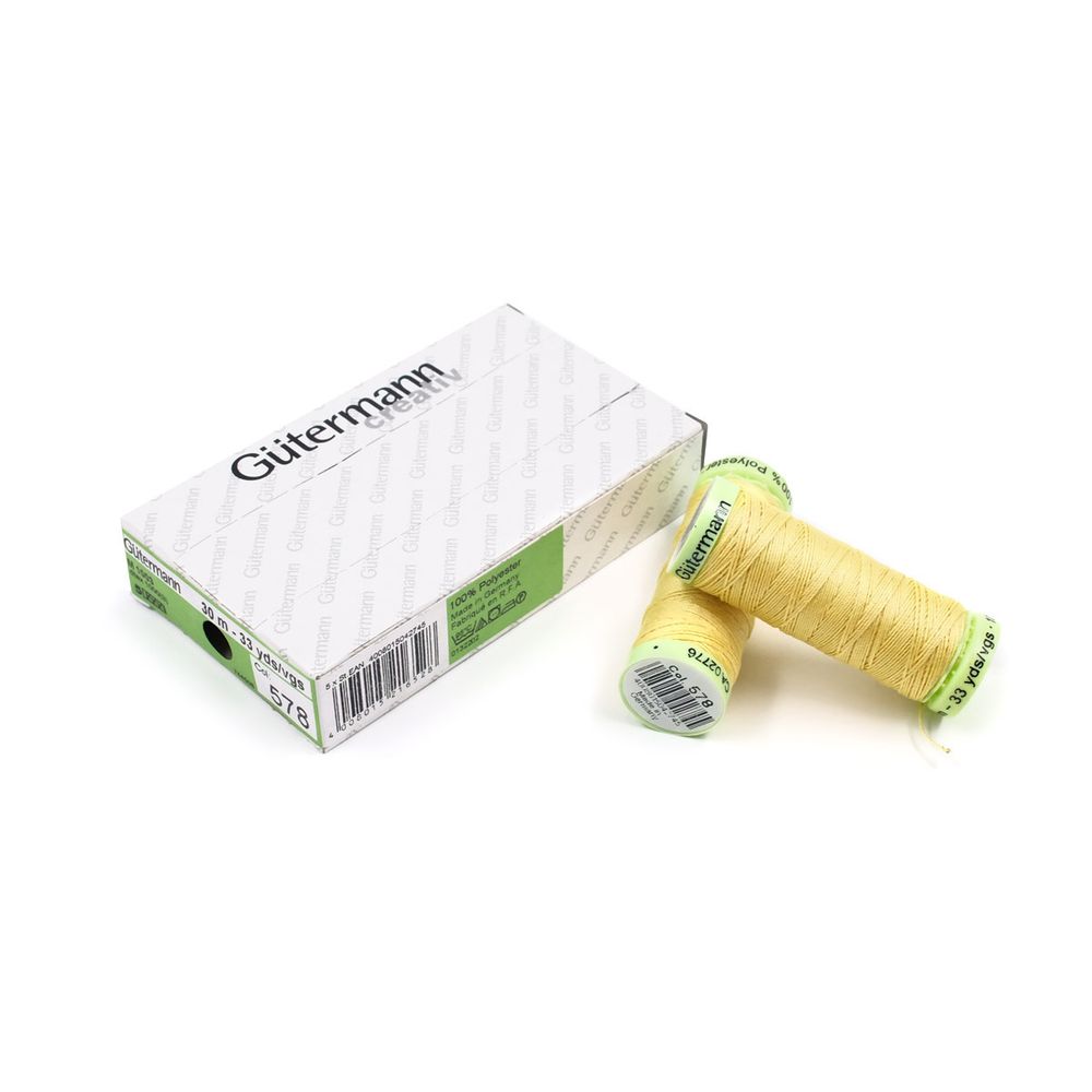 Нитки отделочные Gutermann Top Stitch, 30м, 578 бледно-желтый, 5 катушек