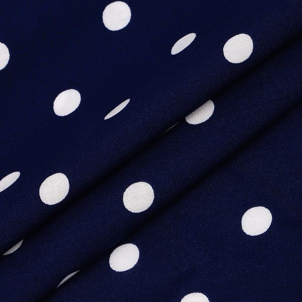 Штапель в горошек 90 г/м², 145 см / 25 метров, TBY.Vidt.02 цв.синий