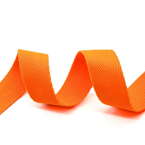 Стропа (ременная лента) 25 мм / 5х2.5 метра, толщ. 1.0 мм, [15.1 г/пог.м], 100% п/п, 4 оранжевый