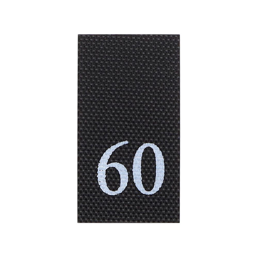 Этикетка-размерник 10х20мм, 100 шт/упак, черный фон/белый шрифт (MN) (60)