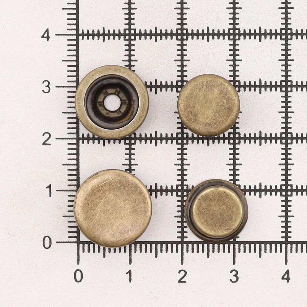Кнопка Дельта (O-образная) ⌀15/15 мм, ≈720 шт, МЕТАЛЛ, антик, NEW STAR