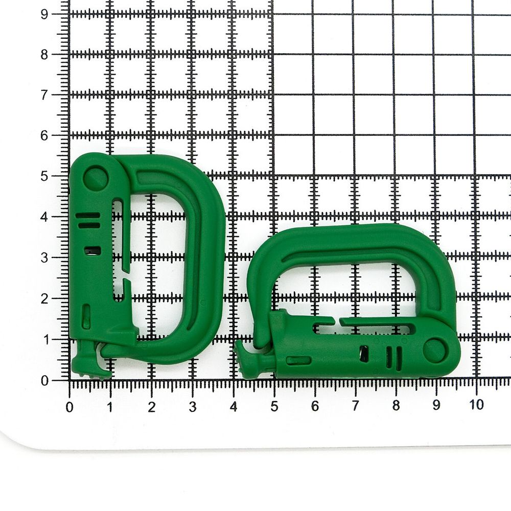 Карабин 35мм зеленый, 10 шт
