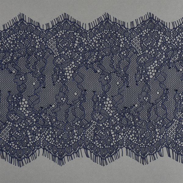 Кружево шантильи (реснички) 170 мм, TBY A88, S919 темно-синий, 3м, Kruzhevo