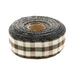 Лента Шотландка с люрексом 30 / 25м (коричневый/белый), С3301Г17